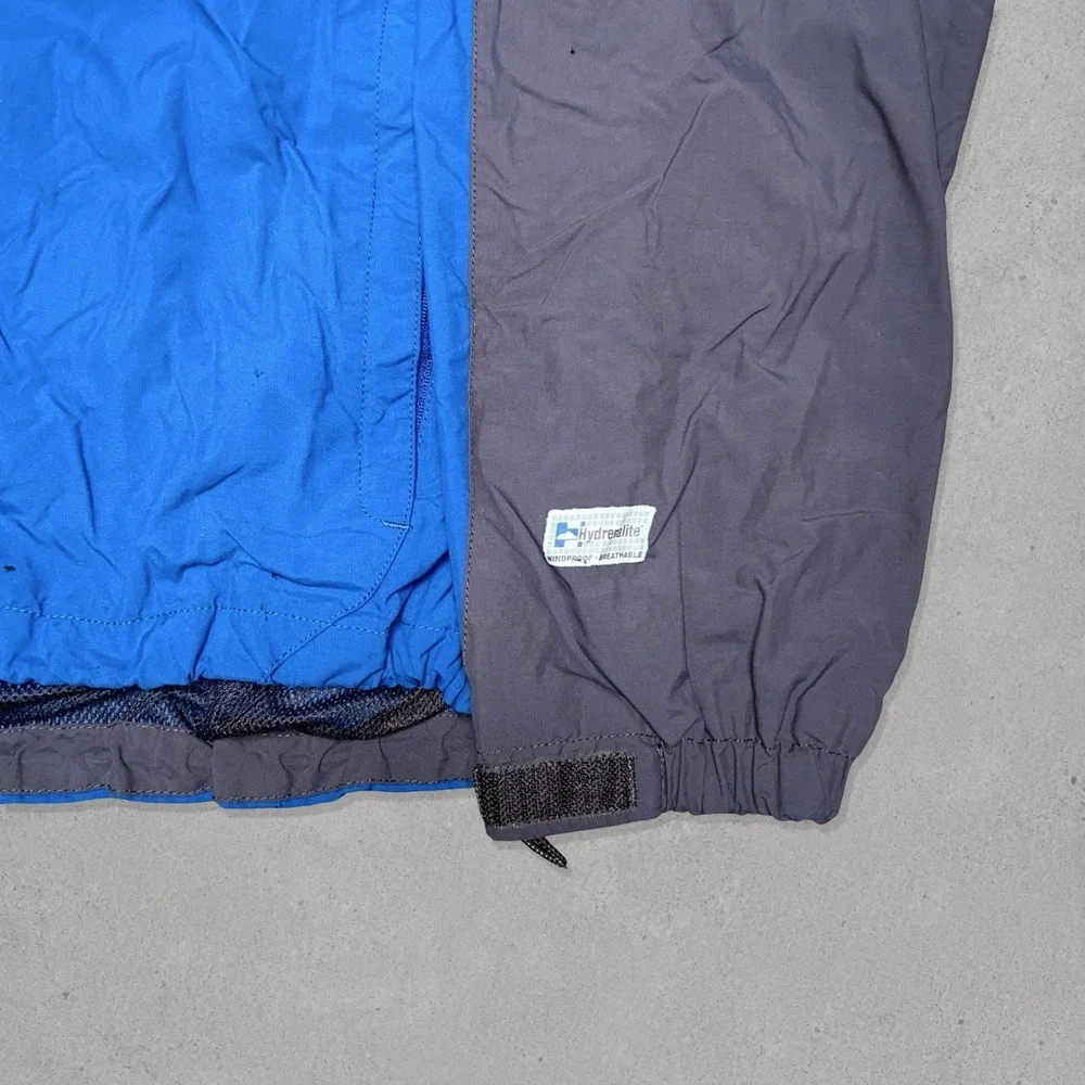 The North Face Hooded Windbreaker Jacket Men's XL Blue Gray Lightweight Full Zip